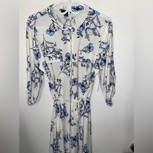 Mid-sleeve midi floral dress